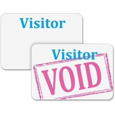 C-Line Time&#39;s Up! Self-Expiring Visitor Security Badge - One Day Badge, Peel &amp; Stick, 3 x 2, 100/BX, 97005