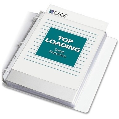 C-Line Economy Weight Poly Sheet Protectors - Reduced Glare, Top Loading, 11 x 8-1/2, 200/BX, 62067