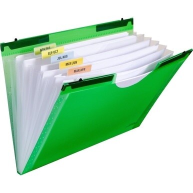 C-Line Fashion Letter Expanding File - 8 1/2&quot; x 11&quot; - 7 Pocket(s) - Green - 1 Each