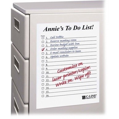 C-Line Dry Erase Sheets - Peel &amp; Stick, 11 X 8-1/2, 25/BX, 57911
