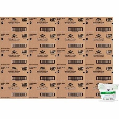 Clorox Healthcare Hydrogen Peroxide Cleaner Disinfectant Wipes - 185 / Pack - 100 / Bundle - White