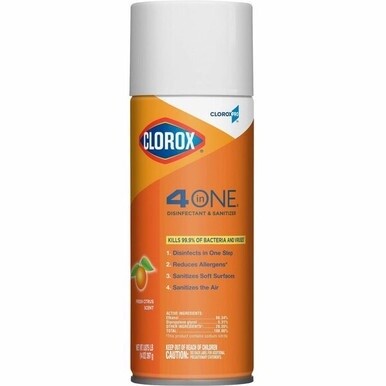CloroxPro&amp;trade; 4 in One Disinfectant &amp; Sanitizer - 14 fl oz (0.4 quart) - Fresh Citrus Scent - 1 Each