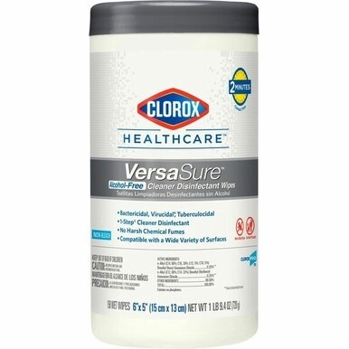 Clorox Healthcare VersaSure Disinfectant Wipes - Ready-To-Use - 8&quot; Length x 6.75&quot; Width - 150 / Carton - 1 Each - White