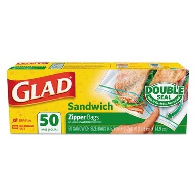 Sandwich Zipper Bags, 6.63&quot; x 8&quot;, Clear, 600/Carton