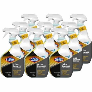 CloroxPro&amp;trade; Urine Remover for Stains and Odors Spray - 32 fl oz (1 quart) - 9 / Carton - White