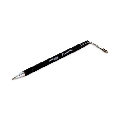 Replacement Antimicrobial Counter Chain Ballpoint Counter Pen, Medium, 1 mm, Black Ink, Black