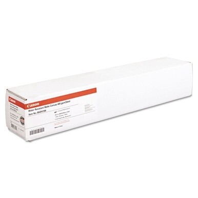 Water Resistant Matte Canvas Paper Roll, 24 mil, 24&quot; x 40 ft, Matte White