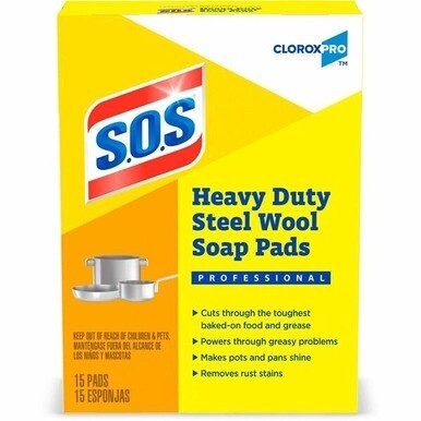 S.O.S Steal Wool Soap Pads - 4&quot; Length x 5&quot; Width - 15 / Box - 480 / Pallet - Gray, Blue