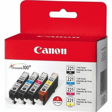 Canon CLI-221 Original Ink Cartridge - Inkjet - Assorted, Cyan, Magenta, Yellow - 4 / Pack