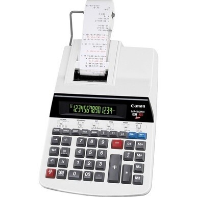 Canon MP41DHIII Heavy-duty Printing Calculator - Dual Color Print - Dot Matrix - 4.3 lps - Heavy Duty, Auto Power Off, Sign Change, Item Count - 14 Digits - LCD - AC Supply Powered - 3.3" x 9" x 14" -