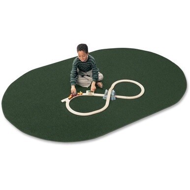Carpets for Kids Mt. St. Helens Carpet Rug - Kids - 72&quot; Length x 108&quot; Width - Oval - Emerald