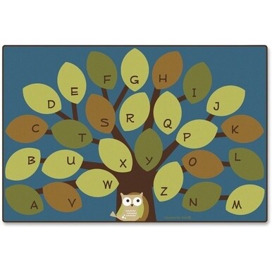 Carpets for Kids Owl-phabet Tree Woodland Rug - 72&quot; Length x 48&quot; Width - Rectangle - Woodland, Alphabet
