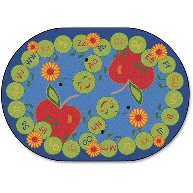 Carpets for Kids ABC Caterpillar Oval Seating Rug - 11.67 ft Length x 9&quot; Width - Oval