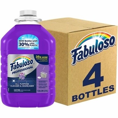 Fabuloso All-Purpose Cleaner - 128 fl oz (4 quart) - Lavender, Fresh ScentBottle - 4 / Carton - Purple