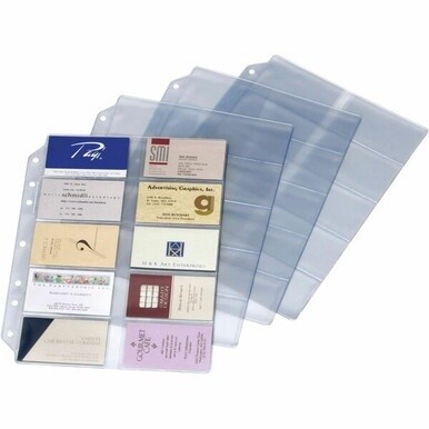 Cardinal EasyOpen Card File Binder Refill Pages - 12&quot; Height x 0.1&quot; Width x 9.5&quot; Length - 10 x Page, 200 x Card Capacity - For Letter 8 1/2&quot; x 11&quot; Sheet - Ring Binder - Rectangular - Clear - Polypropy