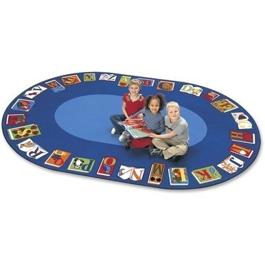 Carpets for Kids Reading By The Book Oval Area Rug - Area Rug - 113&quot; Length x 81&quot; Width - Oval - Reading By The Book