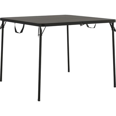 Cosco XL Fold-in-Half Card Table - Four Leg Base - 4 Legs x 38.50&quot; Table Top Width x 38.50&quot; Table Top Depth - 29.50&quot; Height - Black - 1 Each