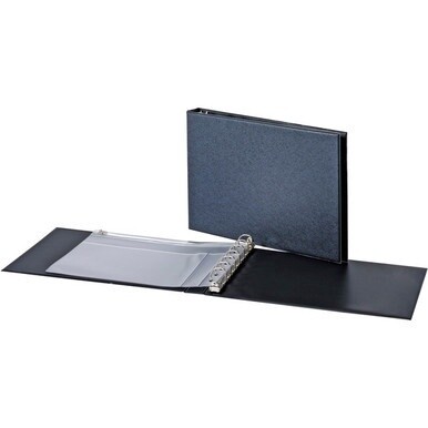 Cardinal 7 Ring Standard Business Check Binder - 1&quot; Binder Capacity - D-Ring Fastener(s) - Board - Black - Recycled - Textured, Eco-friendly, Zipper Closure, Pen Holder - 1 Each