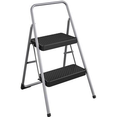 Cosco 2-Step Household Folding Step Stool - 2 Step - 200 lb Load Capacity - 17.3&quot; x 18&quot; x 28.2&quot; - Gray