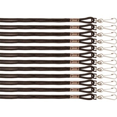 Champion Sports Heavy-duty Nylon Lanyard - 12 / Pack - 10&quot; Length - Black - Nylon