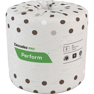 Cascades PRO PRO Perform Standard Toilet Paper - 2 Ply - 4.25&quot; x 4&quot; - 400 Sheets/Roll - 4.50&quot; Roll Diameter - 1.64&quot; Core - Latte - Strong, Absorbent - For Industry, School, Food Service - 80 / Carton