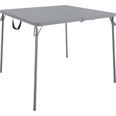 Cosco XL Fold-in-Half Card Table - Four Leg Base - 4 Legs x 38.50&quot; Table Top Width x 38.50&quot; Table Top Depth - 29.50&quot; Height - Gray - 1 Each