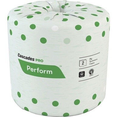 Cascades PRO Perform Standard Toilet Paper - 2 Ply - 4&quot; x 3.50&quot; - 336 Sheets/Roll - White - Individually Wrapped, Soft, Strong - For Toilet, Industry, Restroom, Workshop, School, Food Service, Breakro