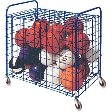 Champion Sports Full Size Lockable Ball Locker - Steel - 36&quot; Length x 24&quot; Width x 36&quot; Height - Blue - 1 Each