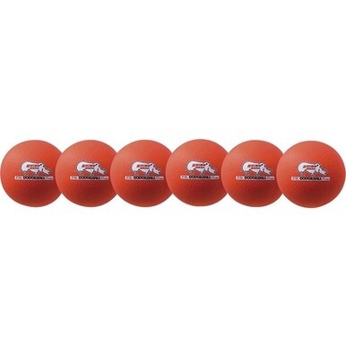 Champion Sports Rhino Skin Low Bounce Dodgeball Set - 6.30&quot; - Low Density Foam - Neon Orange - 6 / Set