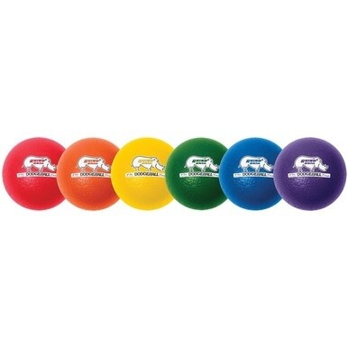 Champion Sports Rhino Skin Low Bounce Dodgeball Set - 6.30&quot; - Low Density Foam - Dodgeball - Red, Orange, Yellow, Green, Blue, Purple - 6 / Set