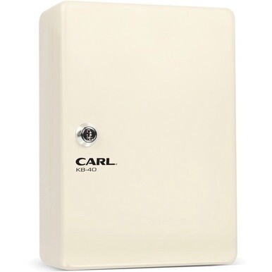 CARL Steel Security Key Cabinet - 10.3&quot; x 7&quot; x 3.5&quot; - Lockable, Wall Mountable - Ivory - Steel
