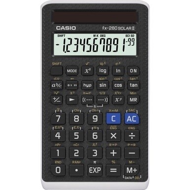 Casio FX 260 SOLAR II Scientific Calculator - 144 Functions - Easy-to-read Display - 10 Digits - Solar Powered - 5&quot; x 0.6&quot; x 2.9&quot; - Black - 1 Each