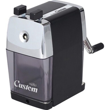 CARL Custom Pencil Sharpener - Desktop - 6&quot; Height x 3&quot; Width - Steel, Aluminum - Black - 1 Each
