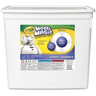 Crayola Model Magic Modeling Clay - Clay Craft - 8.50&quot;Height x 8.50&quot;Width x 5.50&quot;Depth - 1 / Box - White