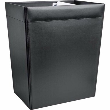 Dacasso Hide Away Calendar Holder - 3.5&quot; x 6&quot; - Leather - Black