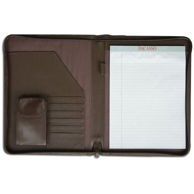 Dacasso Deluxe Letter Portfolio - 8 1/2&quot; x 11&quot; - Chocolate Brown - 1 Each