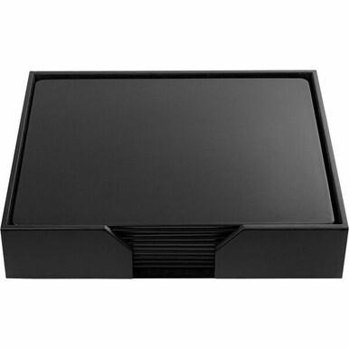 Dacasso Leatherette Conference Room Set - Rectangular - 20&quot; Width - Leatherette, Velveteen - Black
