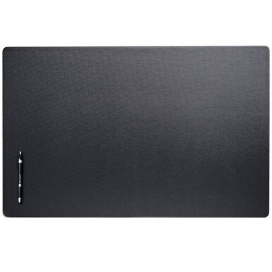 Dacasso Leatherette Desk Mat - Rectangular - 30&quot; Width x 19&quot; Depth - Felt - Leatherette - Black
