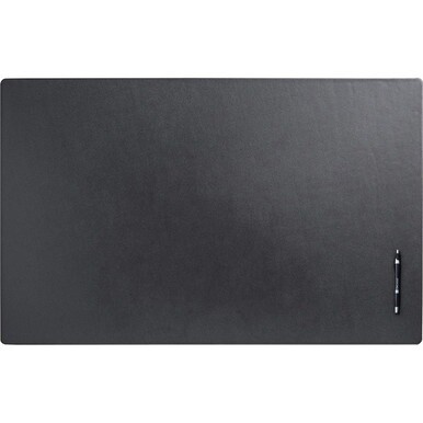 Dacasso Leather Desk Mat - Rectangular - 38&quot; Width x 24&quot; Depth - Felt - Top Grain Leather - Black