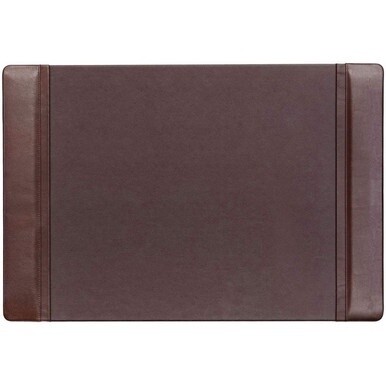 Dacasso Leather Side-Rail Desk Pad - Rectangular - 25.5&quot; Width x 17.25000&quot; Depth - Felt Brown Backing - Top Grain Leather - Chocolate Brown