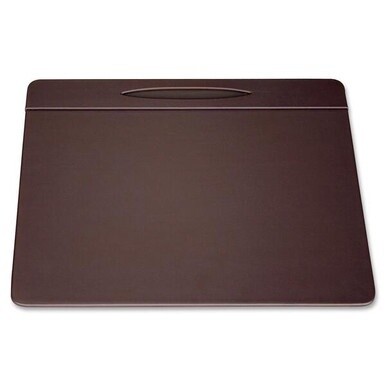 Dacasso Leather Pen Well Conference Pad - Rectangular - 17&quot; Width x 14&quot; Depth - Felt - Top Grain Leather - Chocolate Brown