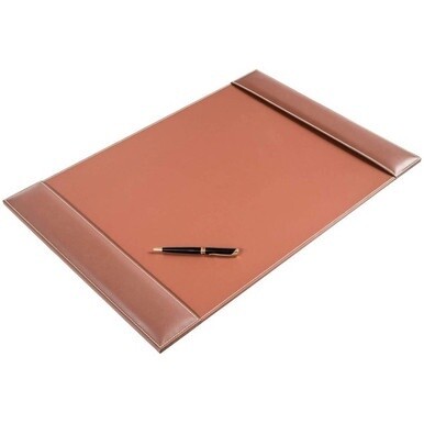 Dacasso Rustic Leather Side-Rail Desk Pad - Rectangular - 25.5&quot; Width x 17.25000&quot; Depth - Felt - Leather