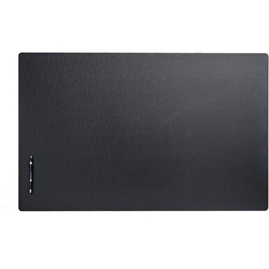 Dacasso Leatherette Desk Mat - Rectangular - 38&quot; Width x 24&quot; Depth - Felt - Leatherette - Black