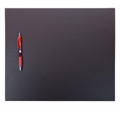 Dacasso Leatherette Conference Table Pad - Rectangular - 17&quot; Width - Leatherette, Velveteen - Chocolate Brown