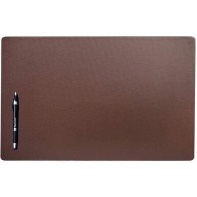 Dacasso Leatherette Conference Pad - Rectangular - 22&quot; Width - Leatherette, Velveteen - Chocolate Brown