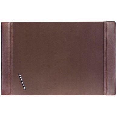 Dacasso Leather Desk Pad - Rectangular - 38&quot; Width x 24&quot; Depth - Velveteen - Leatherette - Chocolate Brown
