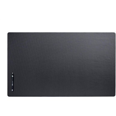 Dacasso Leatherette Desk Mat - Rectangular - 34&quot; Width x 20&quot; Depth - Felt - Leatherette - Black
