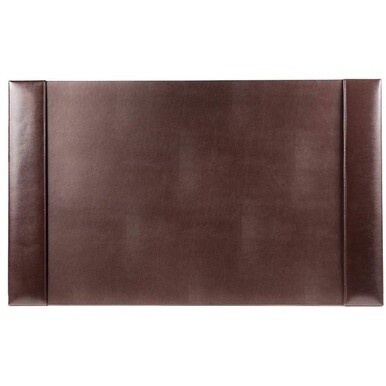 Dacasso Bonded Leather Side-Rail Desk Pad - Rectangular - 30&quot; Width x 18&quot; Depth - Felt - Bonded Leather - Brown