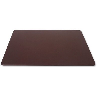 Dacasso Leather Desk Mat - Rectangular - 34&quot; Width x 20&quot; Depth - Felt - Top Grain Leather - Chocolate Brown