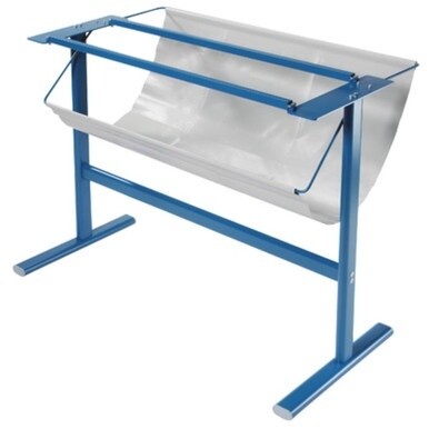 Dahle 798 Trimmer Stand w/Paper Catch - 34.5&quot; Height x 14&quot; Width - Steel, Vinyl - Blue